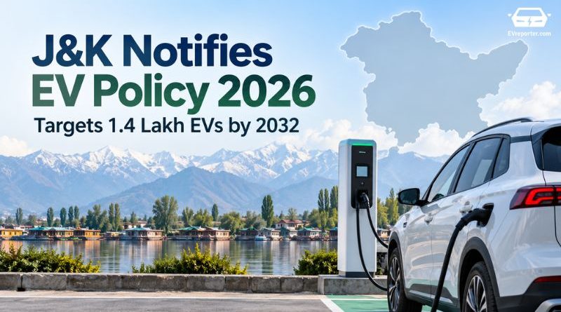 J&K Notifies EV Policy 2026, Targets 1.4 Lakh EVs by 2032